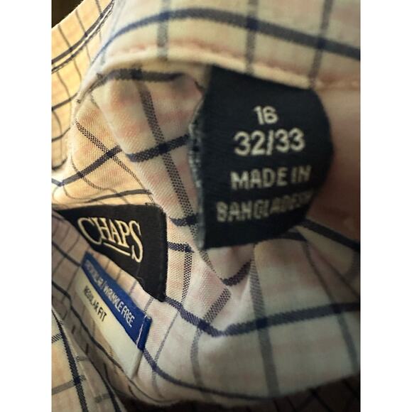 Chaps Wrinkle Free Stretch Collar Regular Fit Dress Shirt, Size 16 32/33 - Picture 5 of 8